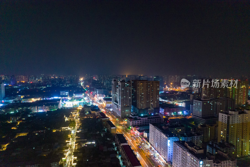 河北邯郸城市夜景灯光航拍摄影图