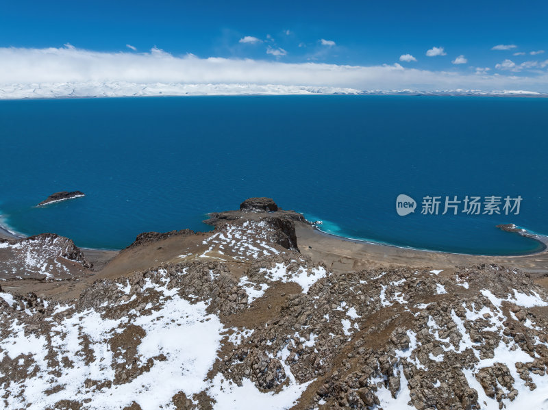 西藏那曲纳木措圣象天门湖泊雪山高空航拍