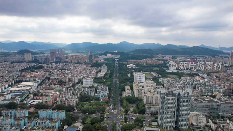 广东中山城市建设城市风光交通航拍图