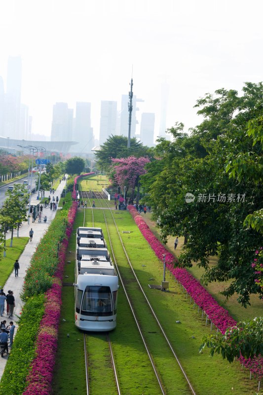 城市有轨电车及周边景观