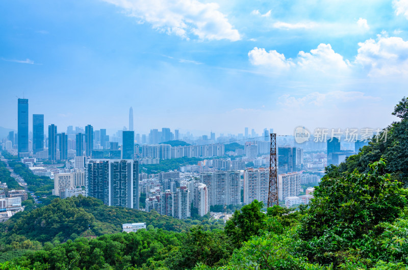 深圳银湖山望福田中心CBD摩天大楼建筑