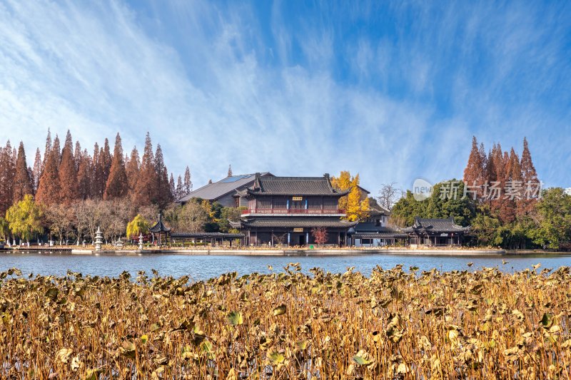 江苏省镇江金山及金山寺的秋季风光