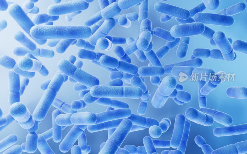 微观生物细菌背景3D渲染