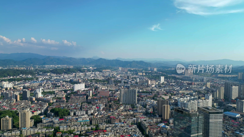 航拍江西萍乡城市天际线萍乡大景