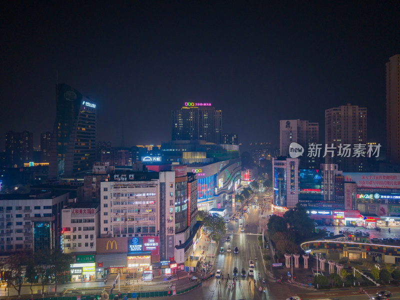 湖南岳阳商业广场得胜南路夜景