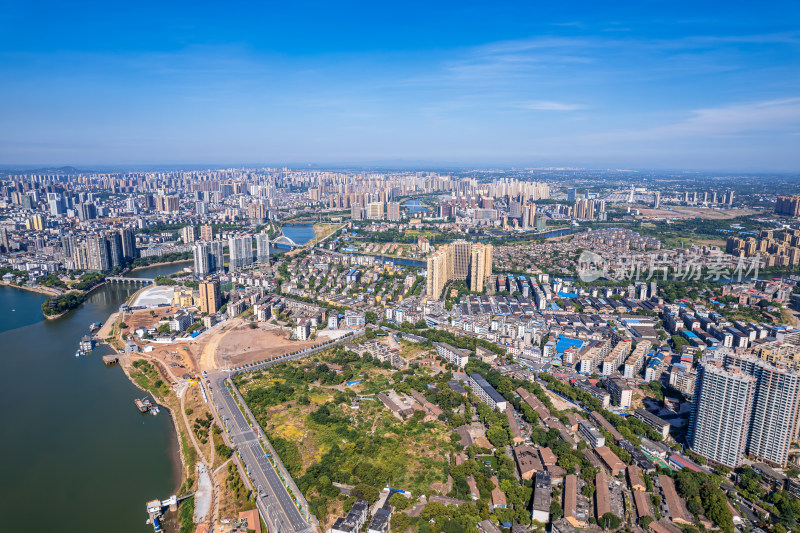 湖南衡阳城市夏天航拍风光