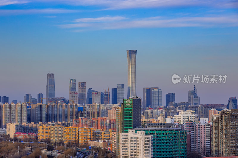 北京东二环眺望国贸CBD中央商务区风光