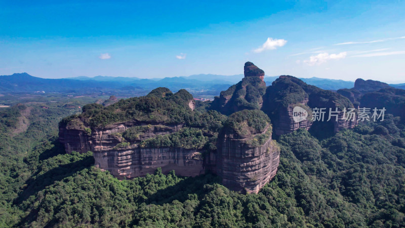 广东丹霞山5A景区丹霞地貌航拍