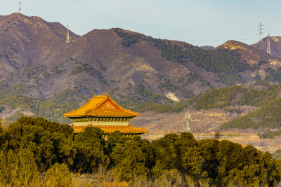 北京昌平区十三陵远眺定陵