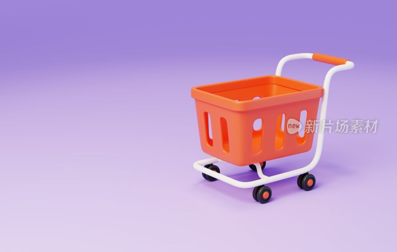 购物车篮子3D电商超市素材