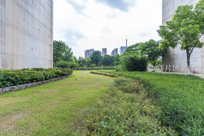 武汉天兴洲大桥桥南公园风景