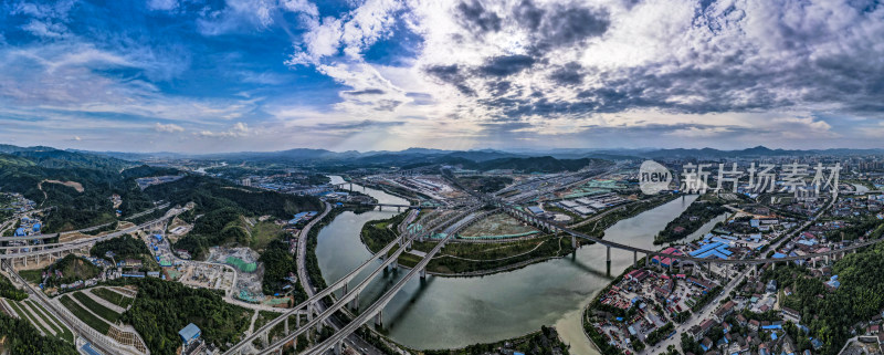 湖南湘西怀化城市全景图