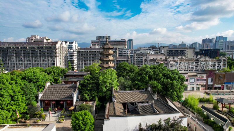 福建福州乌塔地标建筑航拍