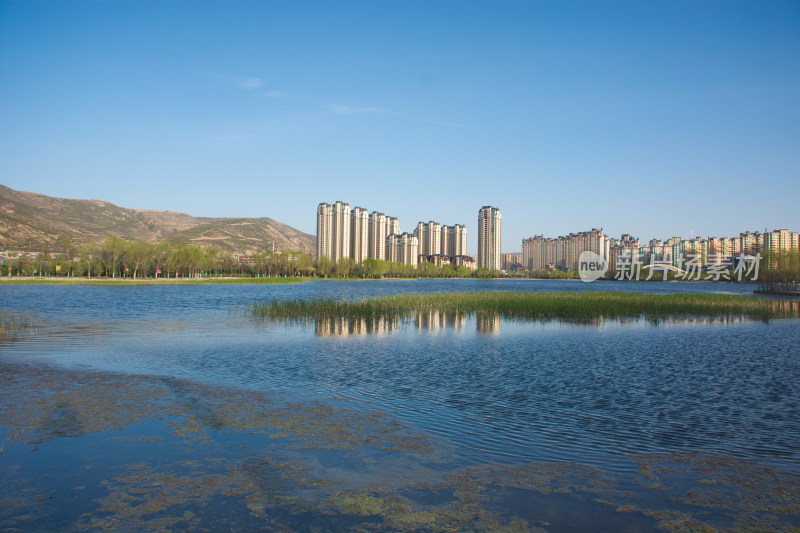 甘肃定西安定区人工湖城市生态湿地公园