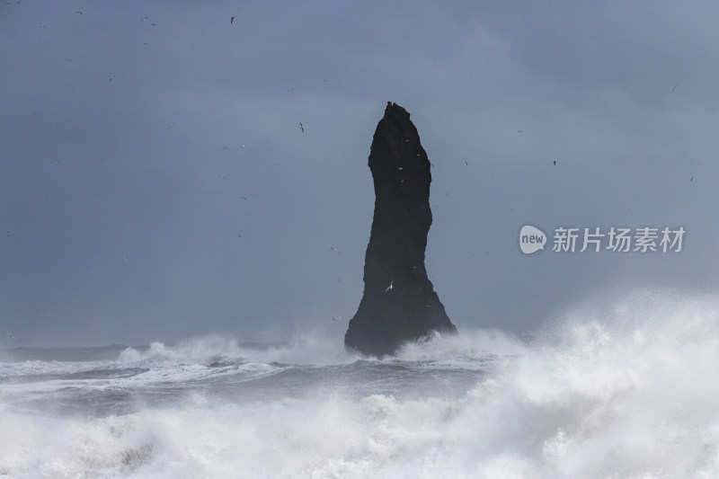 冰岛黑沙滩自然风光