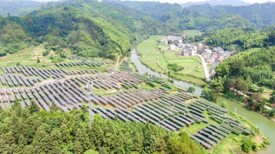 航拍乡村田园农业种植基地