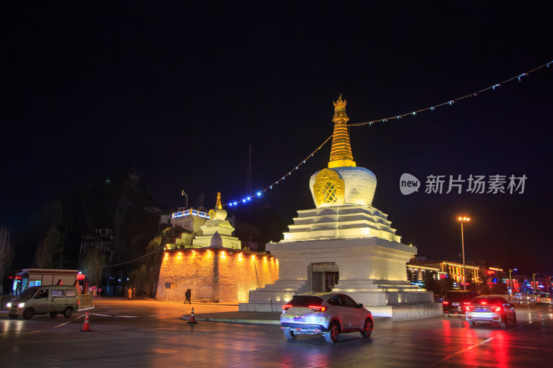 中国西藏拉萨布达拉宫夜景