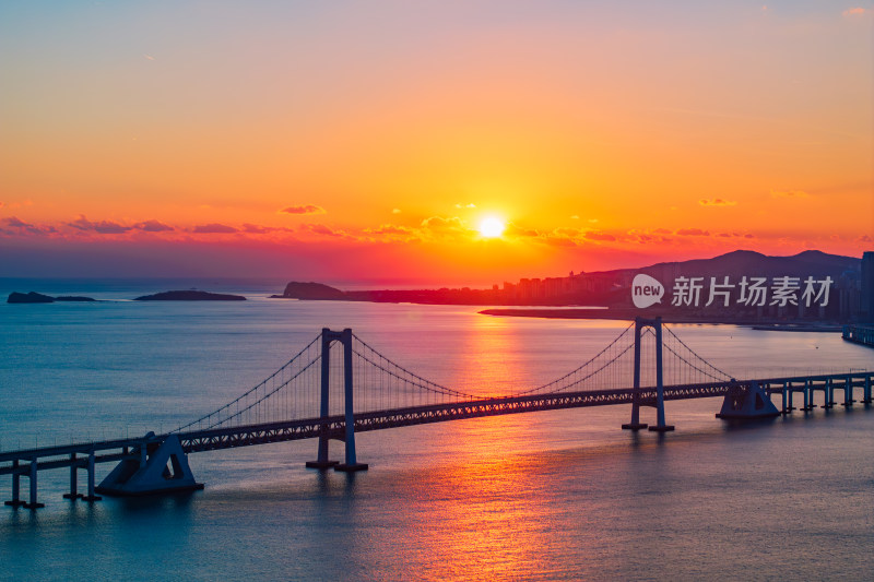 大连星海湾跨海大桥日落