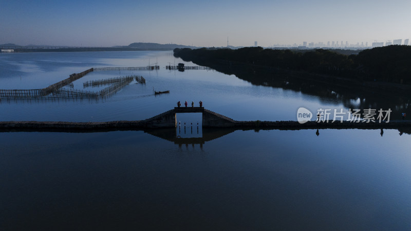 浙江绍兴犭央犭茶湖昂桑湖江南水乡古道