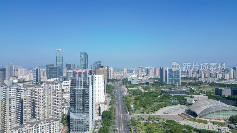 航拍江门大景江门城市建设