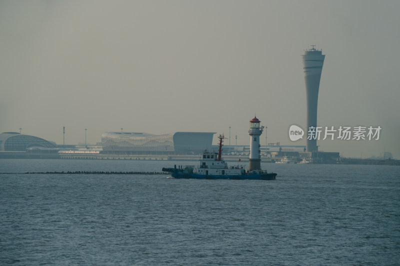 大海轮船货轮船只水运码头港口