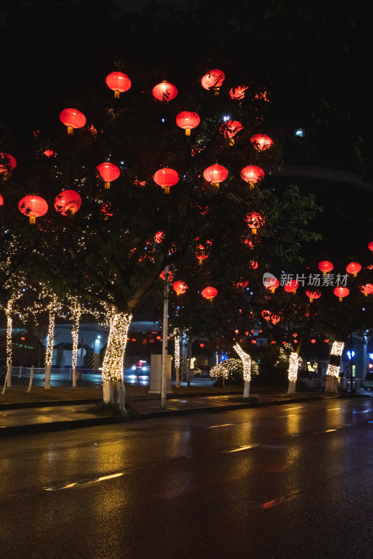 城市夜景灯笼