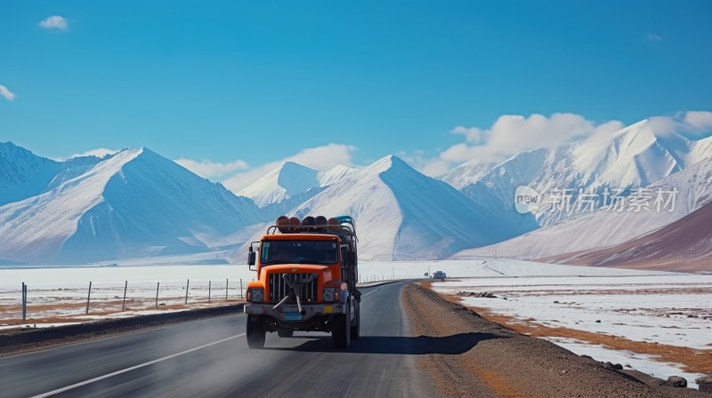 冬季唯美雪景雪山海报背景配图高清摄影图