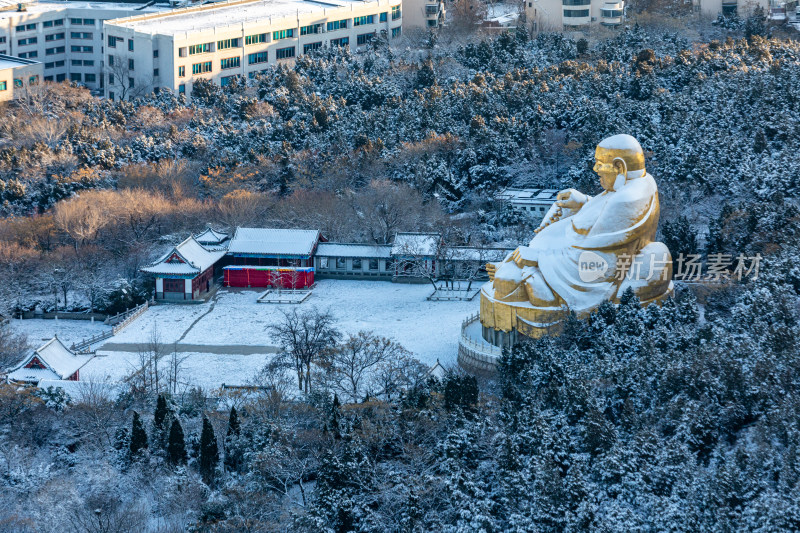 济南千佛山冬日雪景景观