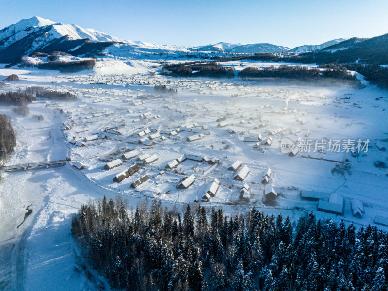 新疆冬季阿勒泰喀纳斯雪景