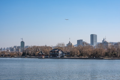 济南大明湖冬日景观