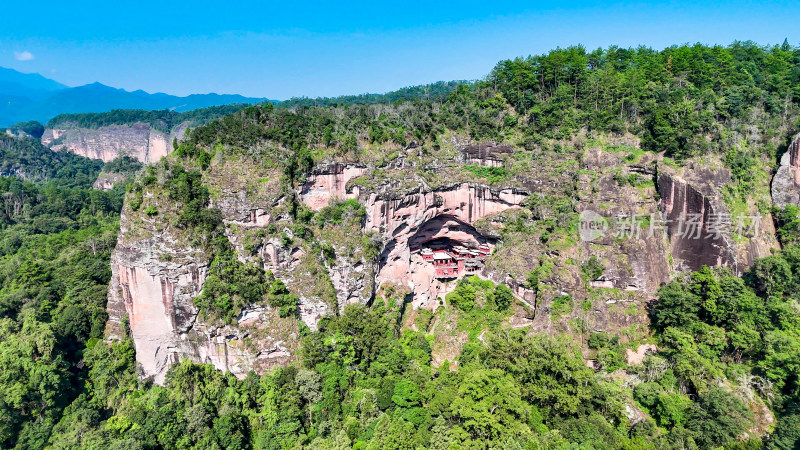 福建泰宁大金湖甘露寺航拍