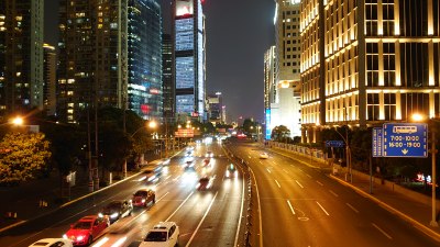 上海城市道路夜景