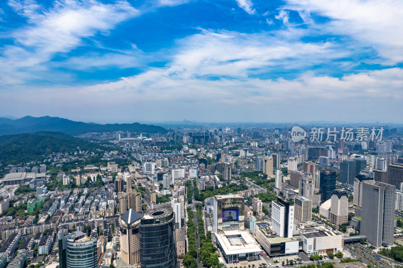 杭州城市风光航拍图