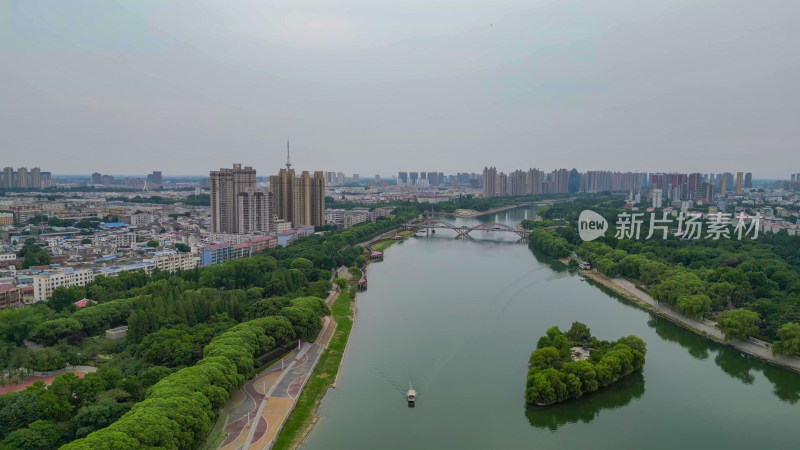 河南漯河沙澧河风景区航拍