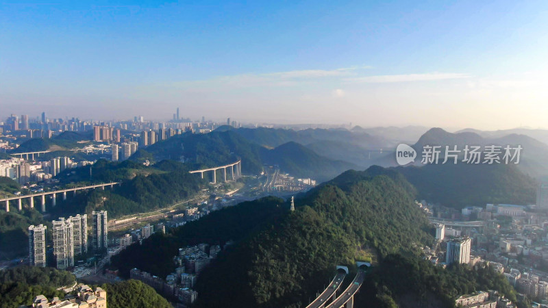 贵州贵阳城市风光高楼航拍图