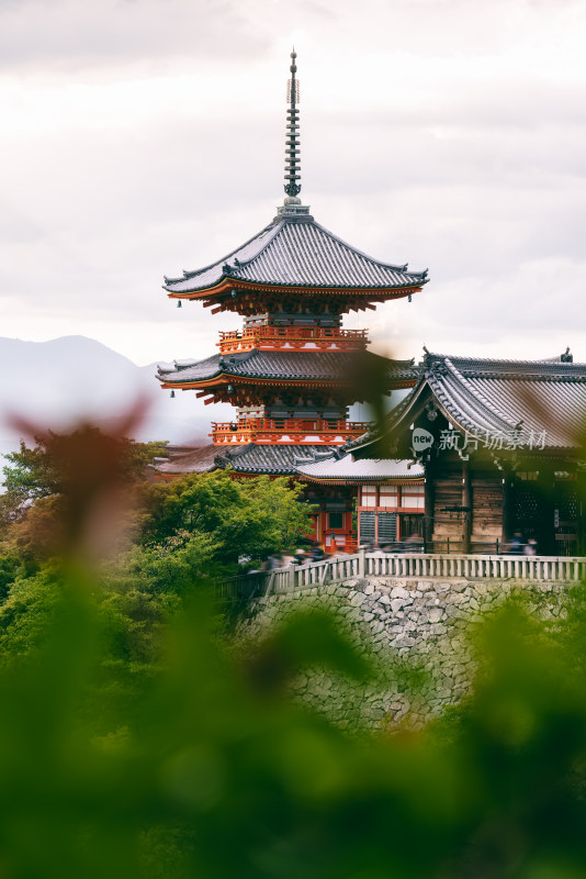 日本京都著名旅游景点音羽山清水寺风光