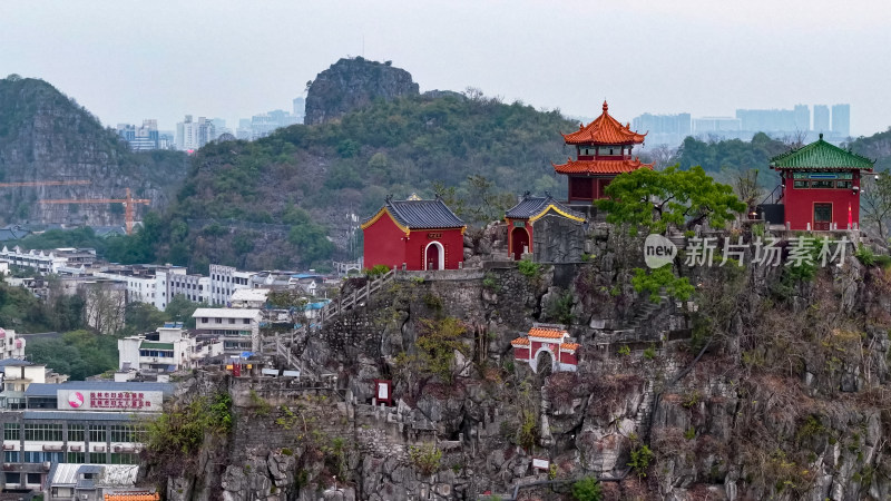 桂林独秀峰王城景区航拍图