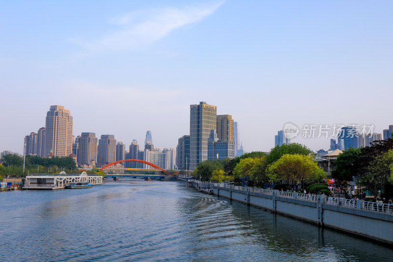 天津海河两岸现代化建设城市风光