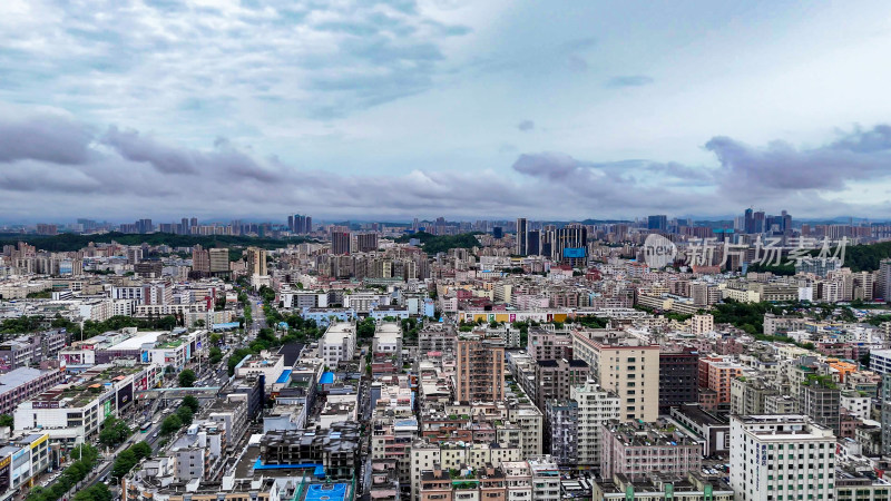 广东深圳城市风光龙华区城市建设航拍图