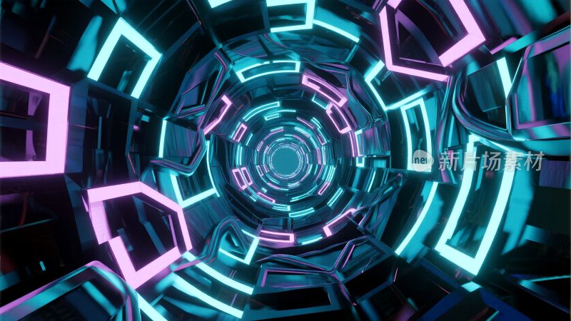 霓虹光线科技感隧道