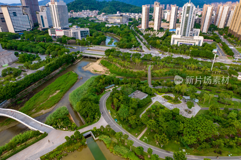 福建泉州市民广场航拍摄影图