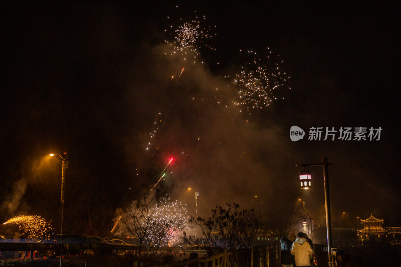 新年绽放的烟花