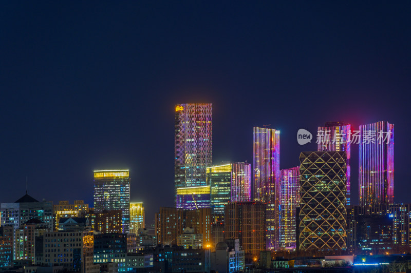 北京望京CBD城市灯光夜景