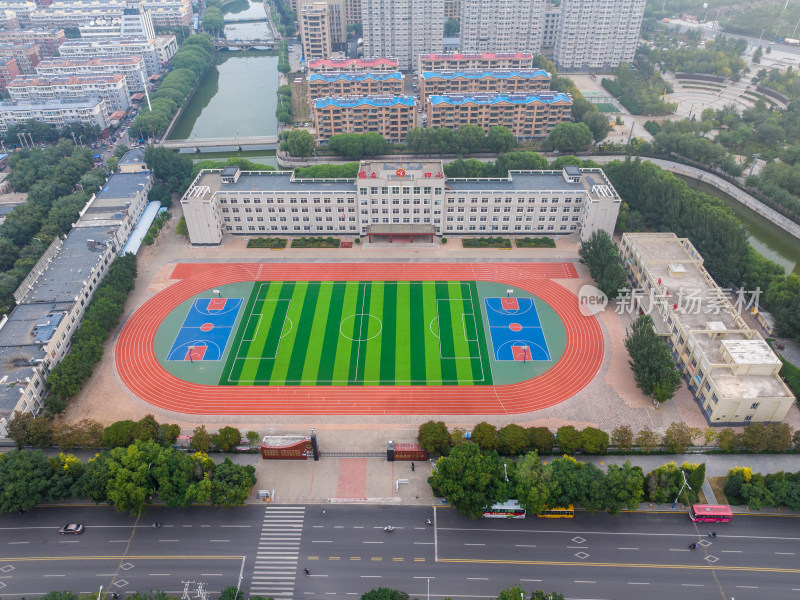 辽宁朝阳喀左四小学校航拍全景