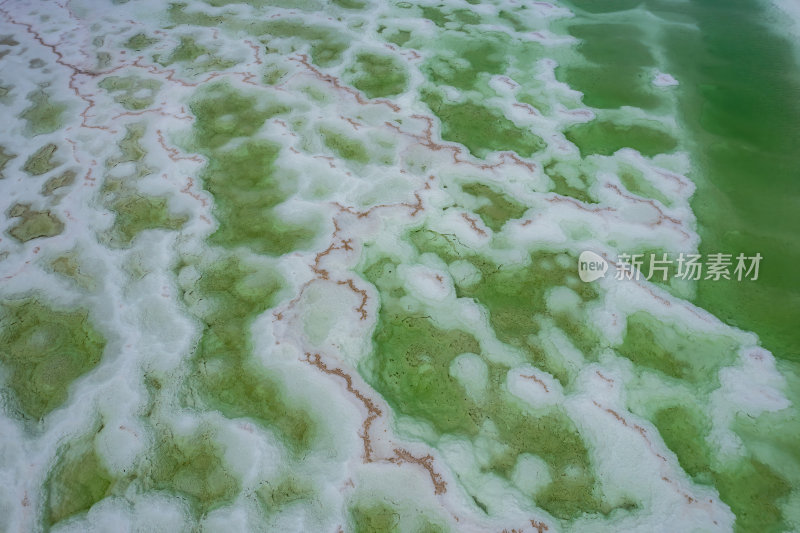 青海海西州茫崖翡翠湖网红盐湖高空航拍