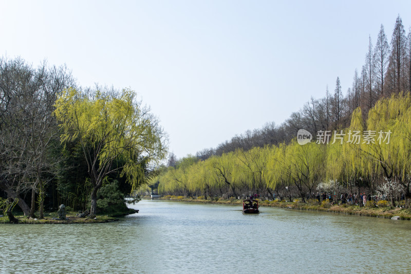 江苏省扬州市瘦西湖风景区湖岸春色