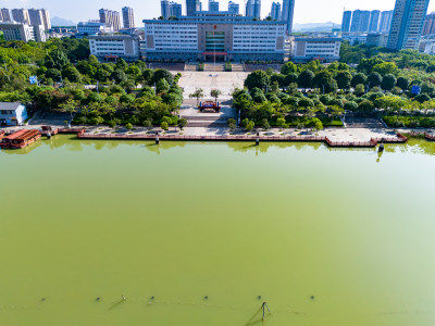 来宾市政府周边建筑航拍图