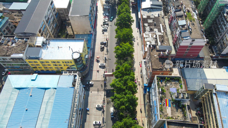 航拍湖北随州城市交通大道