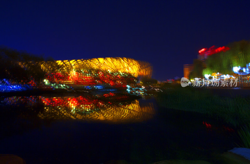 国家体育场夜景  鸟巢