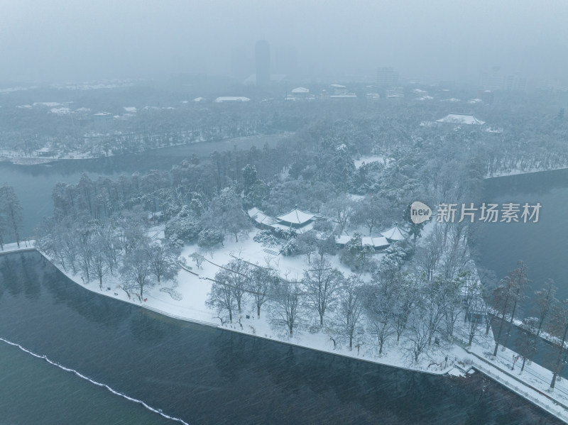 武汉东湖风景区雪景风光